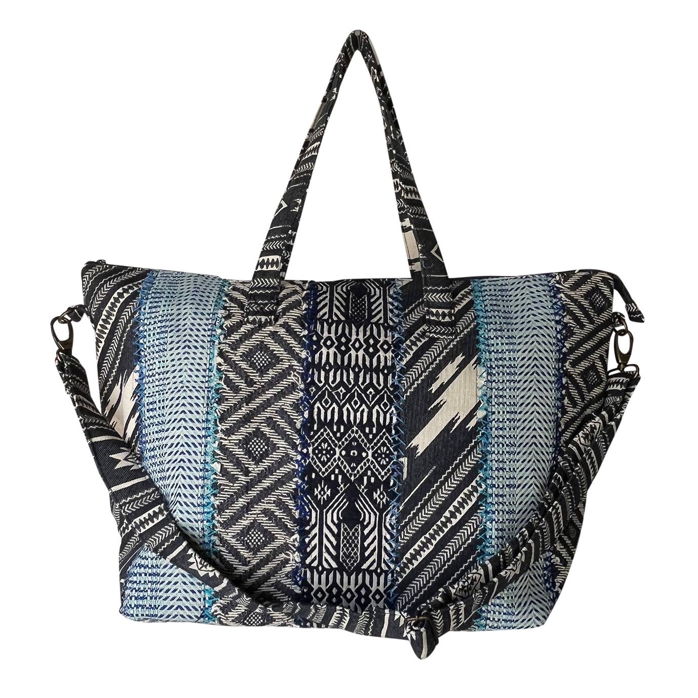 Blue Stripes Traveler Tote Bag