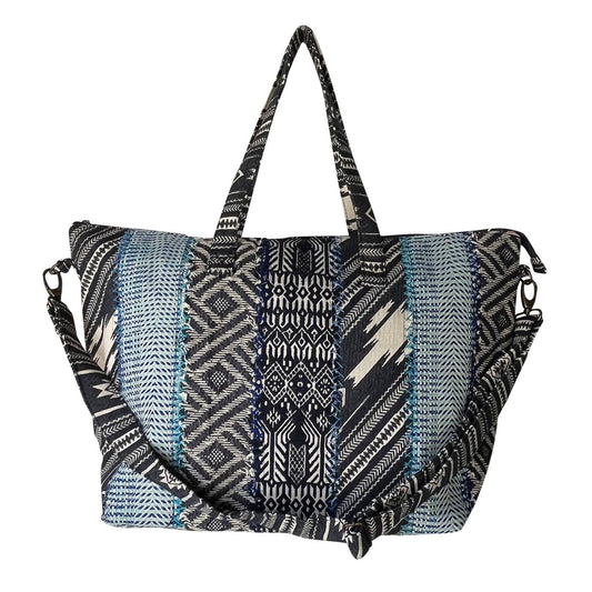 Blue Stripes Traveler Tote Bag